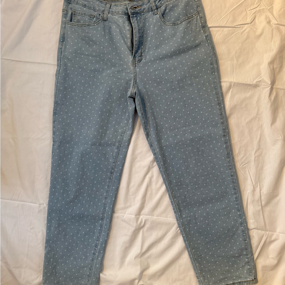 Light Blue Polka Dot Women's Jeans